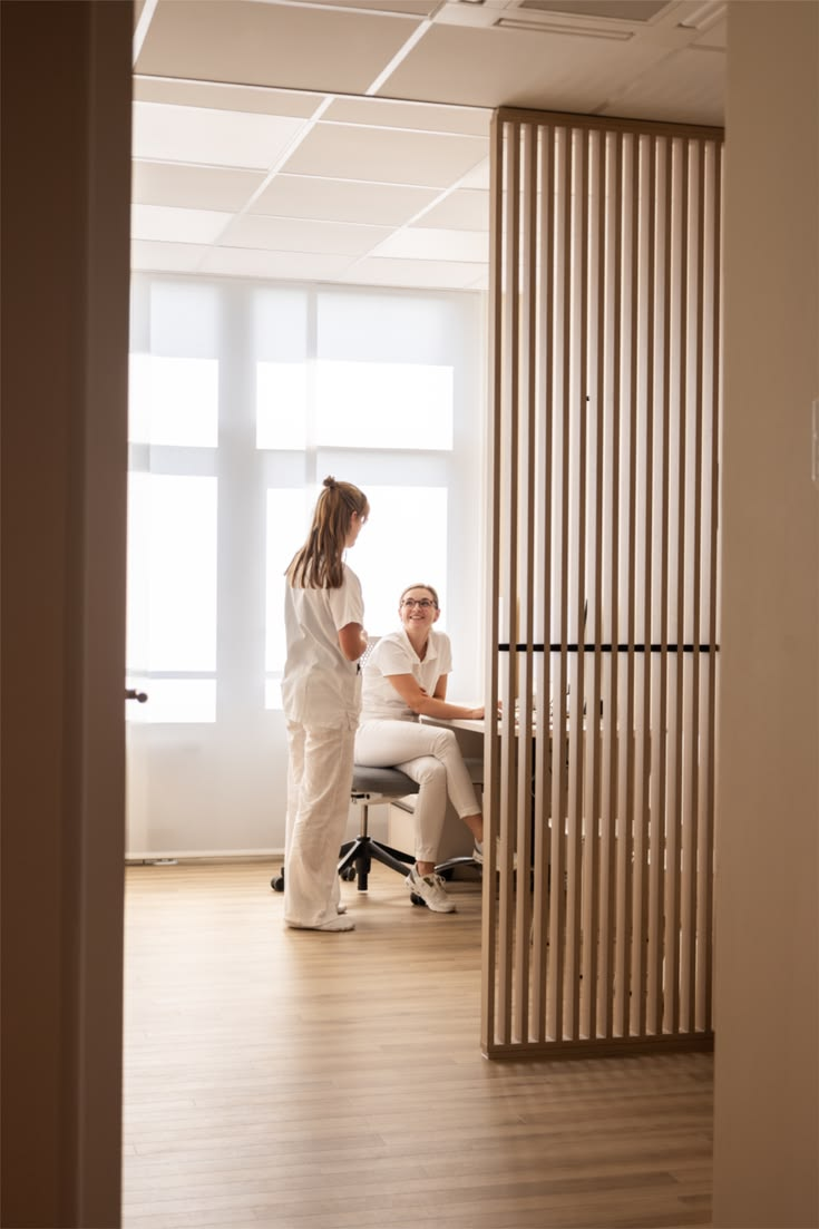 Warm candid clinic consultation